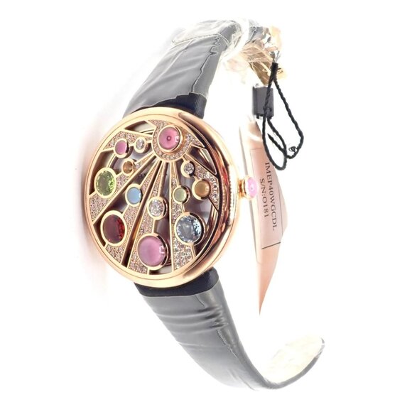 Bulgari Mediterranian Eden 18k Rose Gold Diamond Color Stone MOP Watch Box Paper - Picture 3 of 15